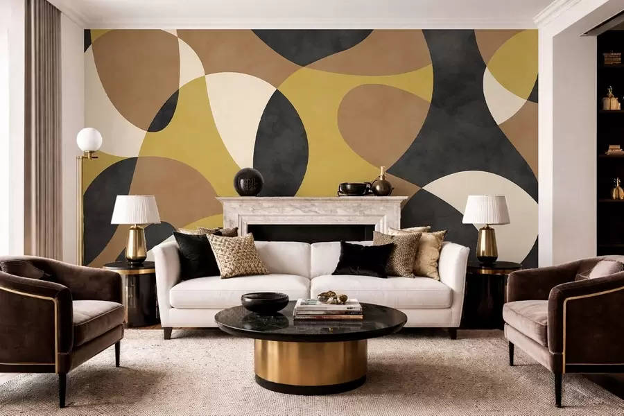 fototapet Model abstract cu forme fluide și contraste w05149