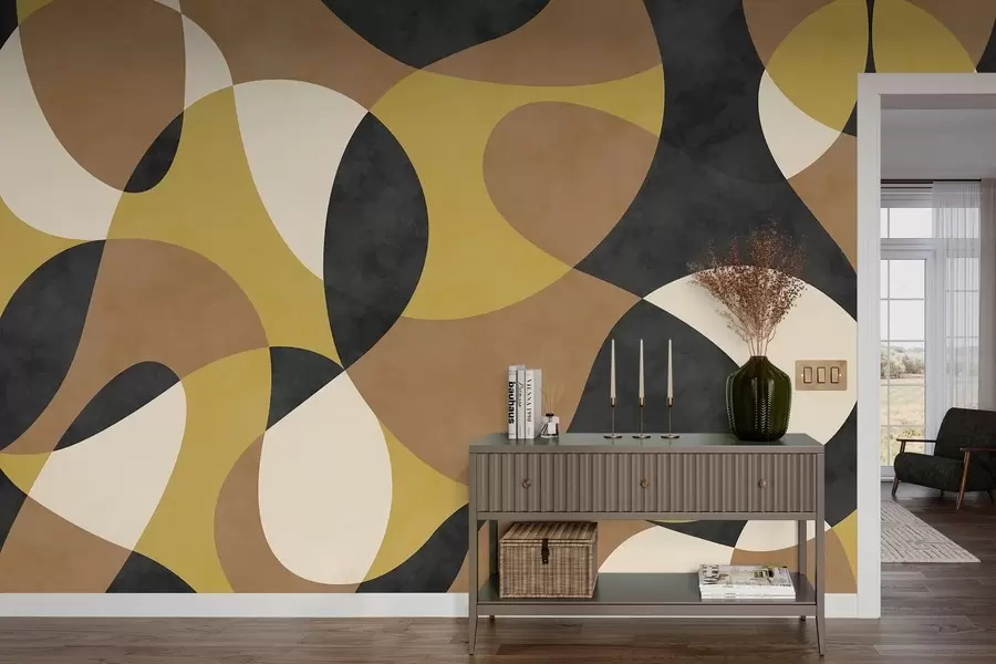 fototapet Model abstract cu forme fluide și contraste w05149