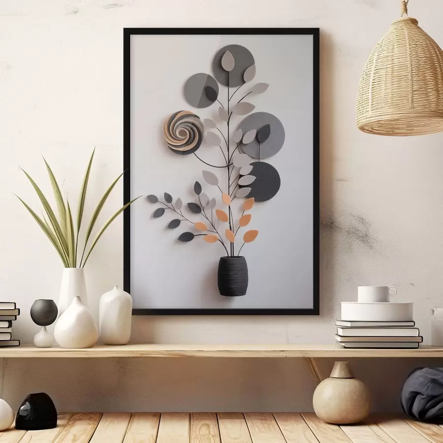 fototapet Plantă decorativă cu forme circulare și spiralate f48599