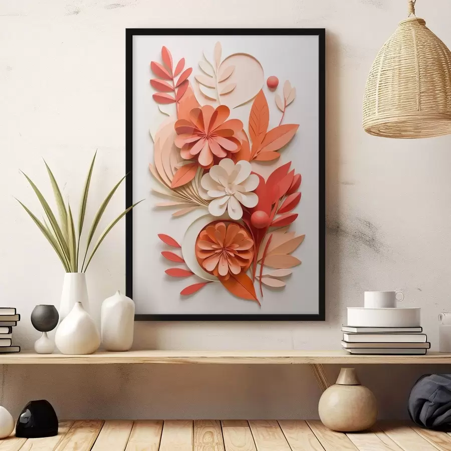 fototapet O compoziție florală luminoasă în nuanțe calde f48600