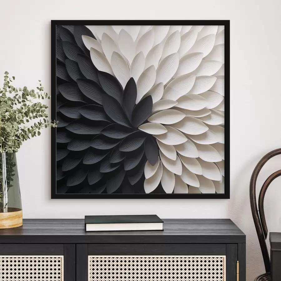 fototapet Petale în culori contrastante, de la deschis la închis, dispuse în formă de floare f48604