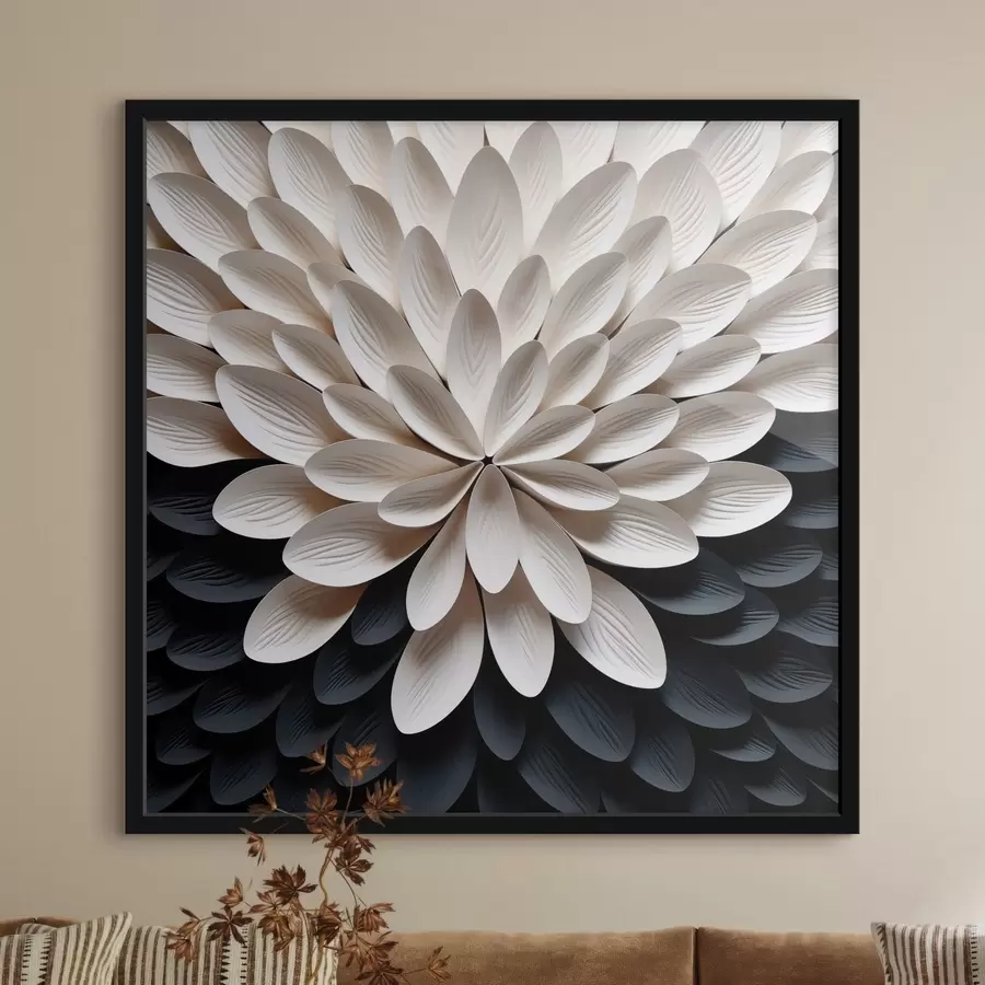 fototapet Floare abstractă cu numeroase petale suprapuse, ușoare f48605