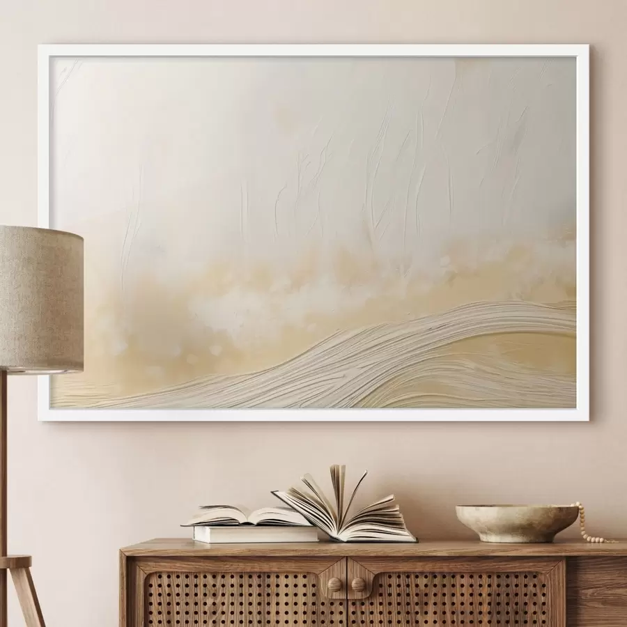 fototapet Peisaj abstract cu valuri delicate și nuanțe deschise f48617