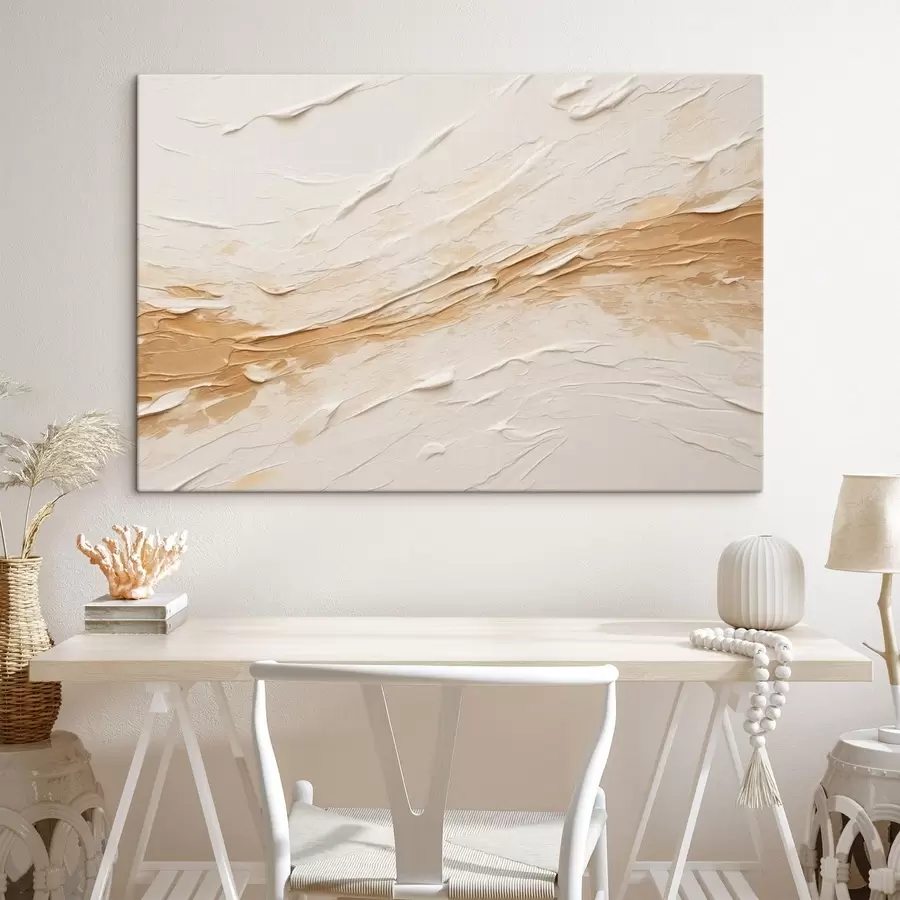 Tablouri Textură ușoară, cu urme de pensulă și degradeuri de bej s48616