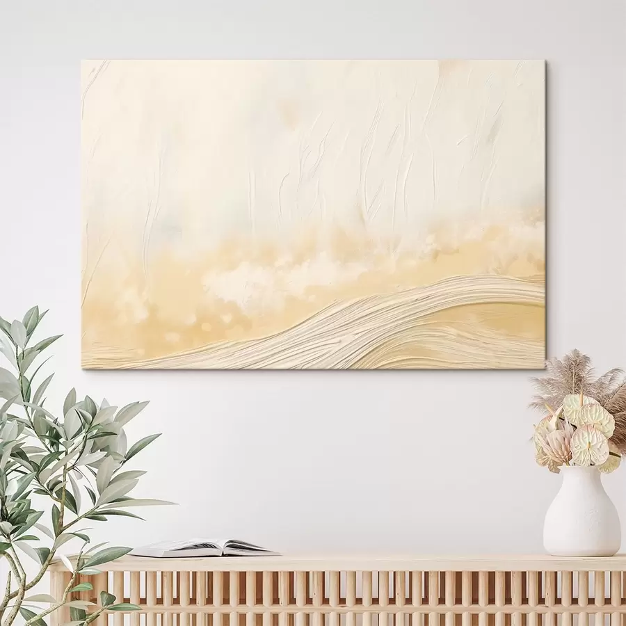 Tablouri Peisaj abstract cu valuri delicate și nuanțe deschise s48617