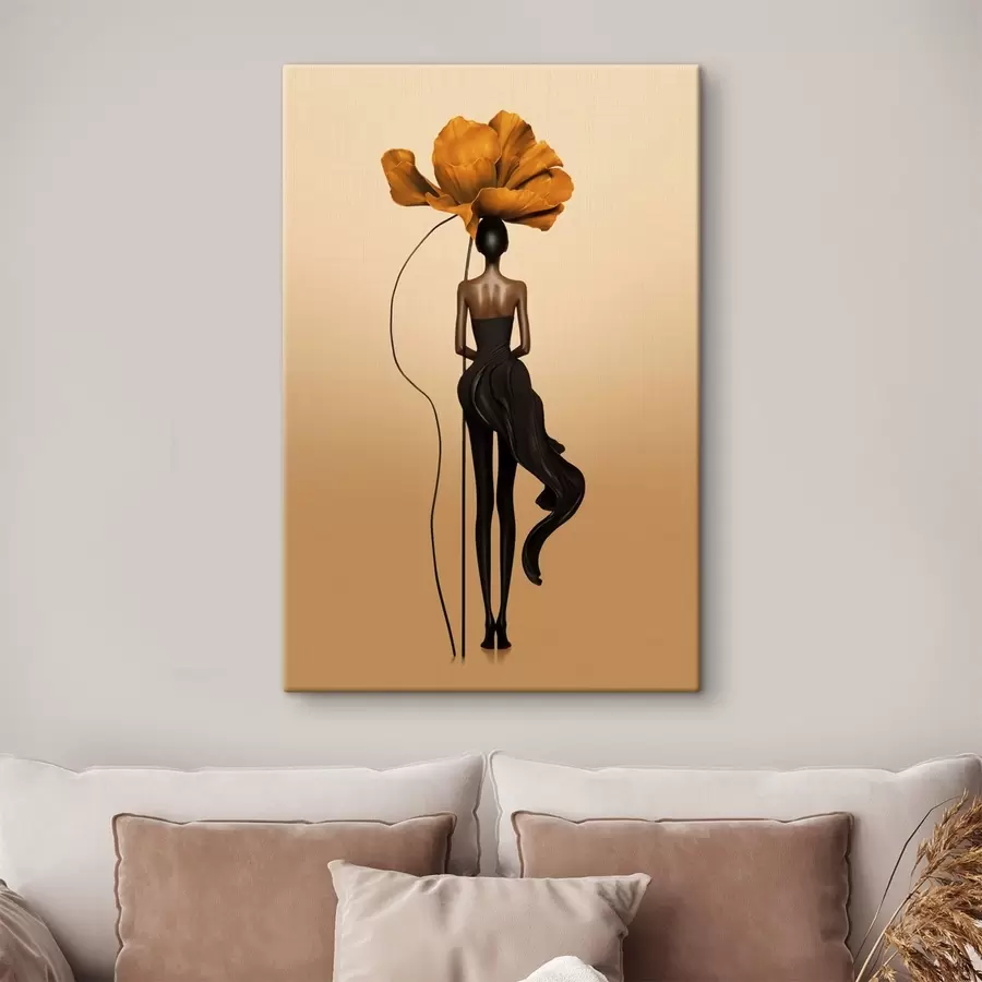 Tablouri Figurină stilizată cu o floare mare în loc de cap s48618