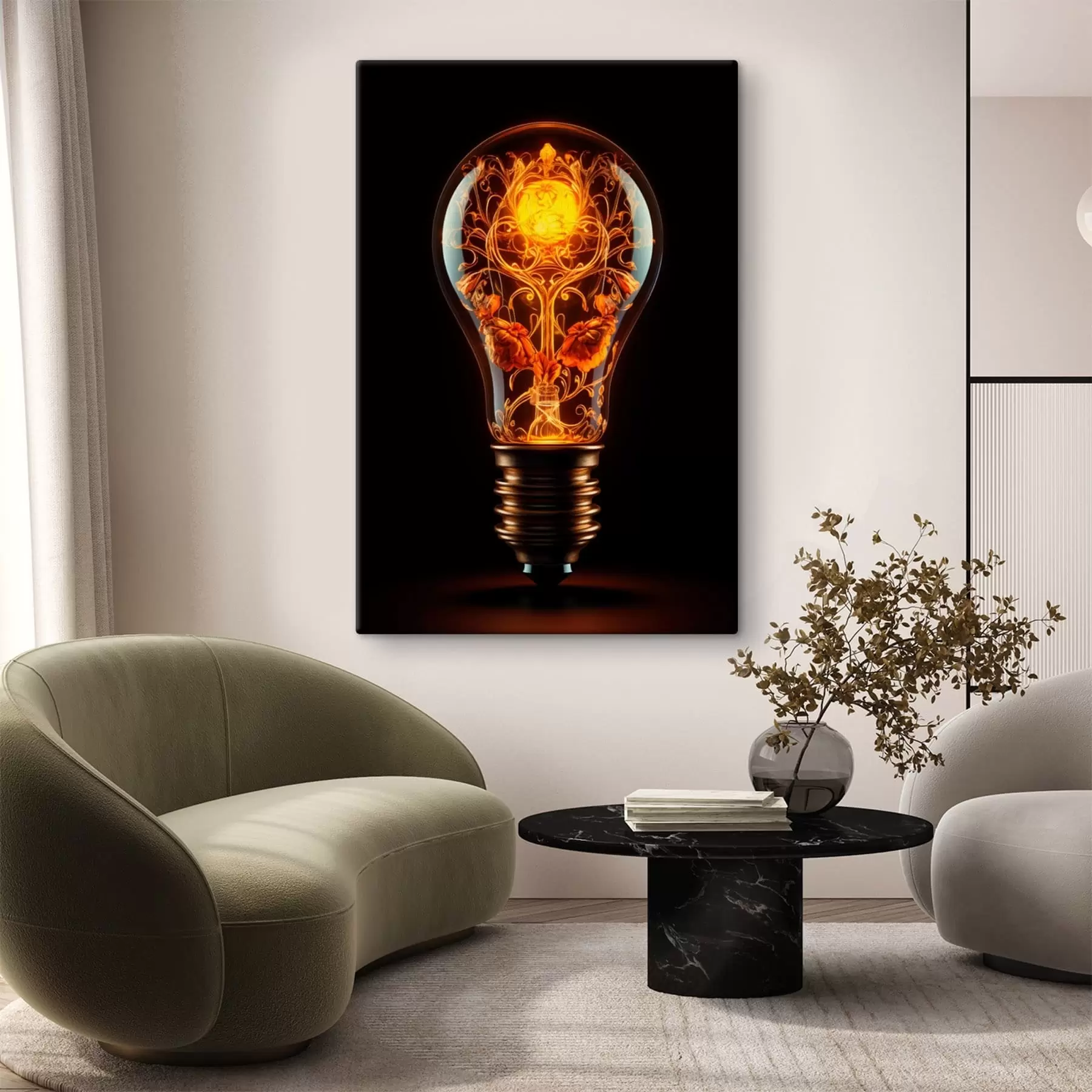 Tablouri Bec luminos cu modele decorative în interior s48620