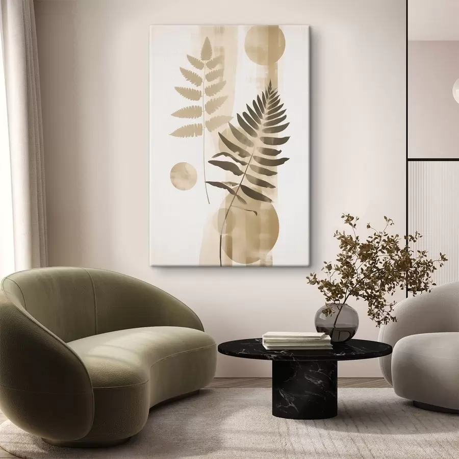 Tablouri O reprezentare abstractă cu ramuri și frunze s48663