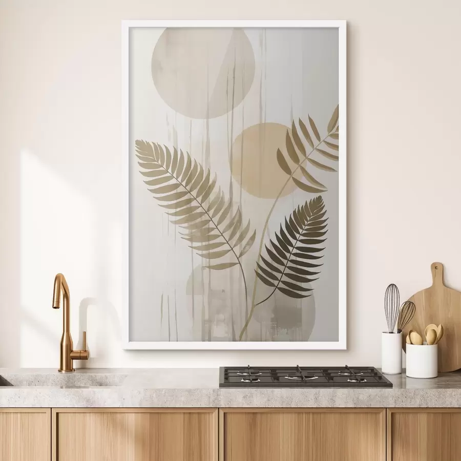 fototapet O reprezentare abstractă cu ramuri și frunze f48662