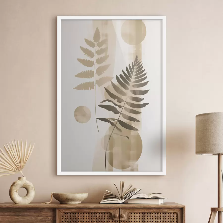 fototapet O reprezentare abstractă cu ramuri și frunze f48663