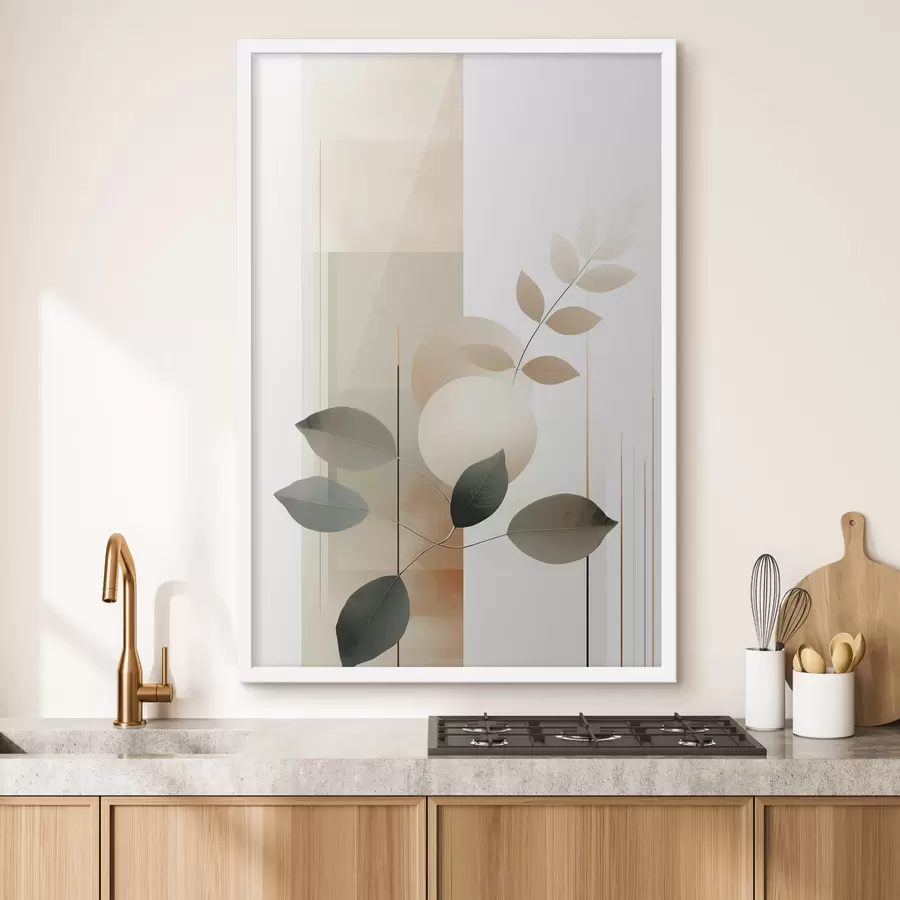 fototapet Frunze botanice abstracte cu forme f48668