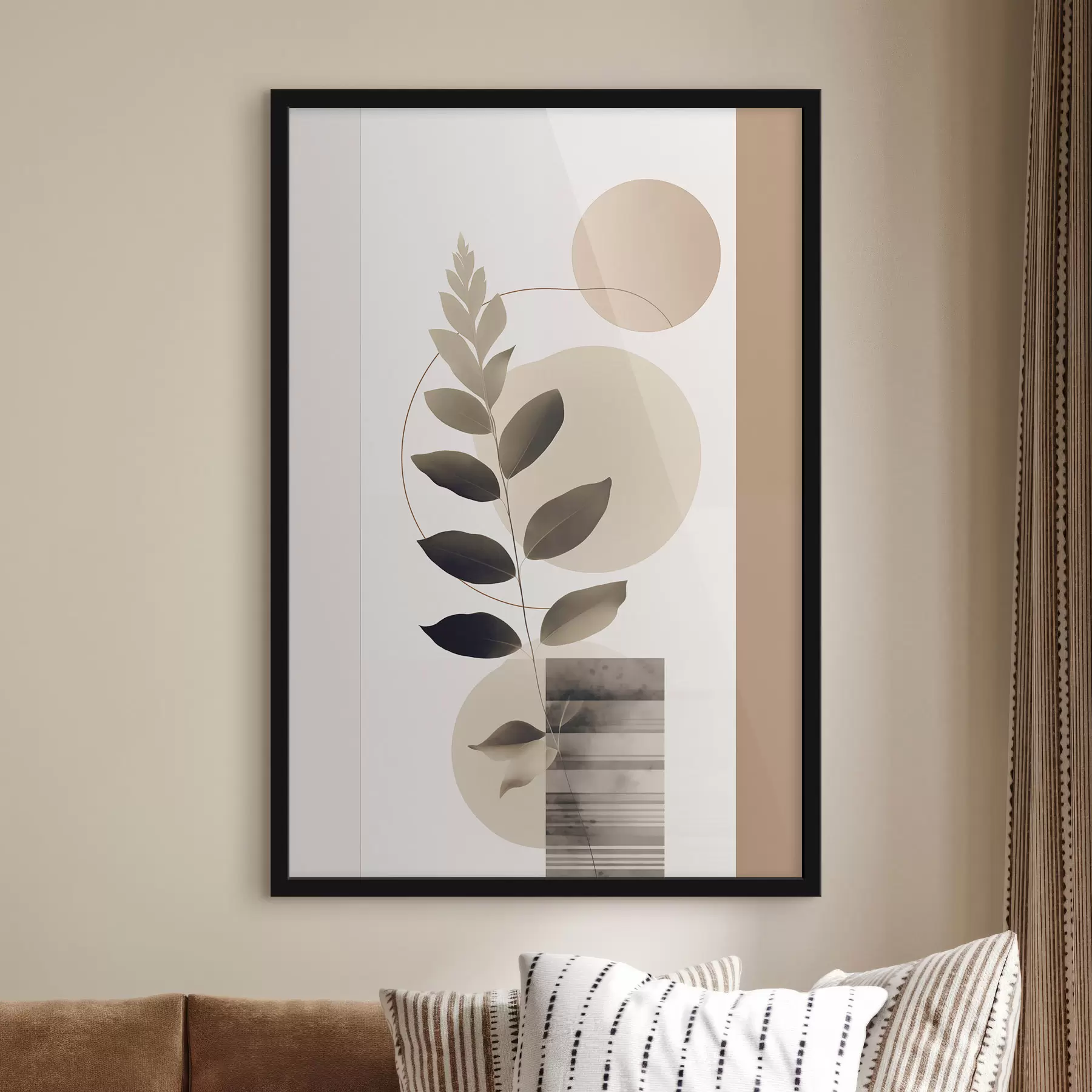 fototapet Frunze botanice abstracte cu forme f48669