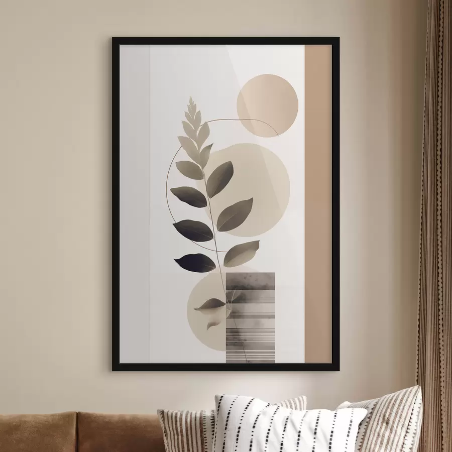 fototapet Frunze botanice abstracte cu forme f48669