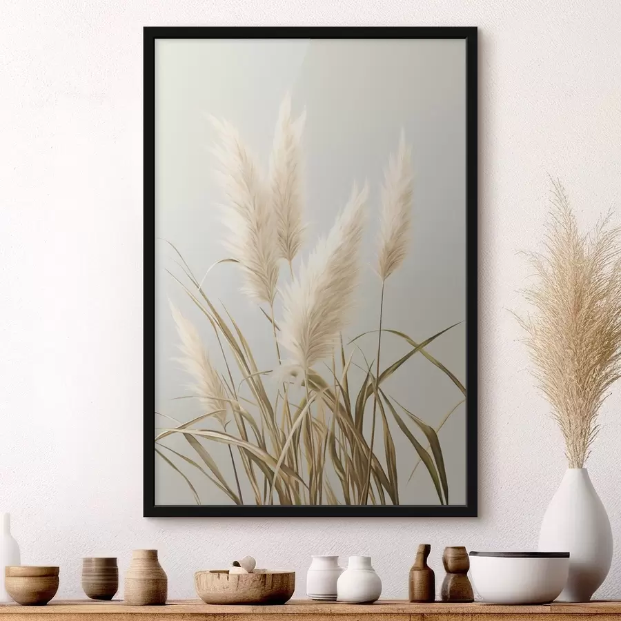 fototapet Câteva plante înalte de iarbă de pampas, cu frunze lungi și subțiri f48723