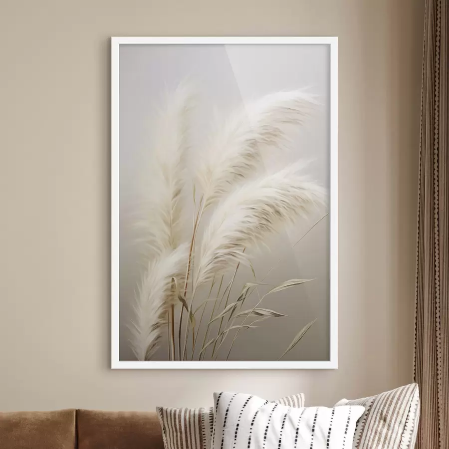 fototapet Câteva plante înalte de iarbă de pampas, cu frunze lungi și subțiri f48724