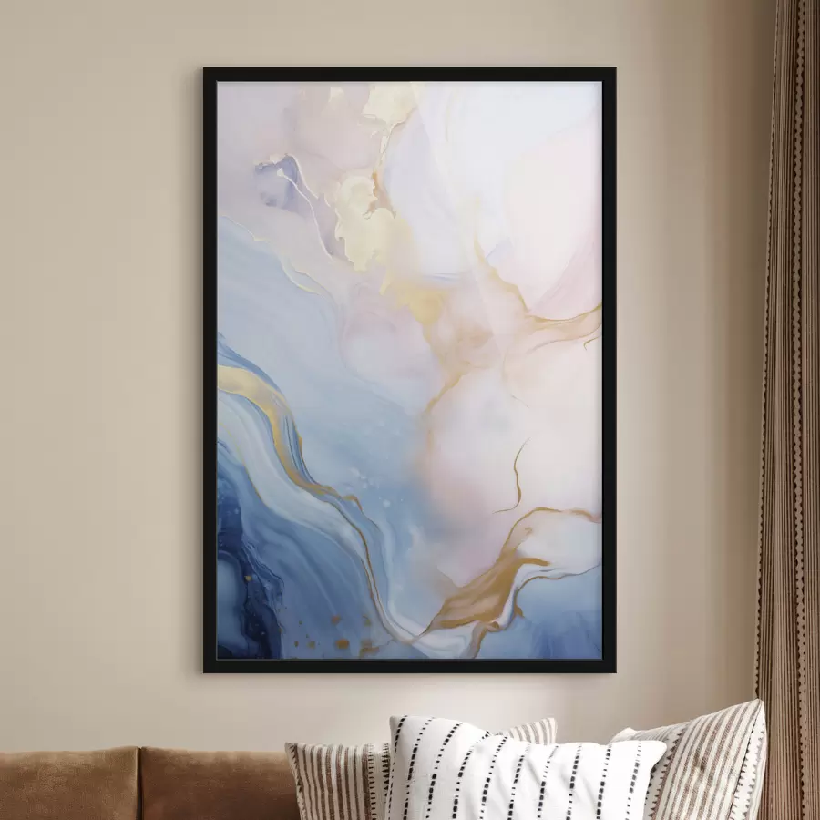 fototapet Artă fluidă abstractă, cu textură, cu motive învolburate în nuanțe de roz și albastru f48730