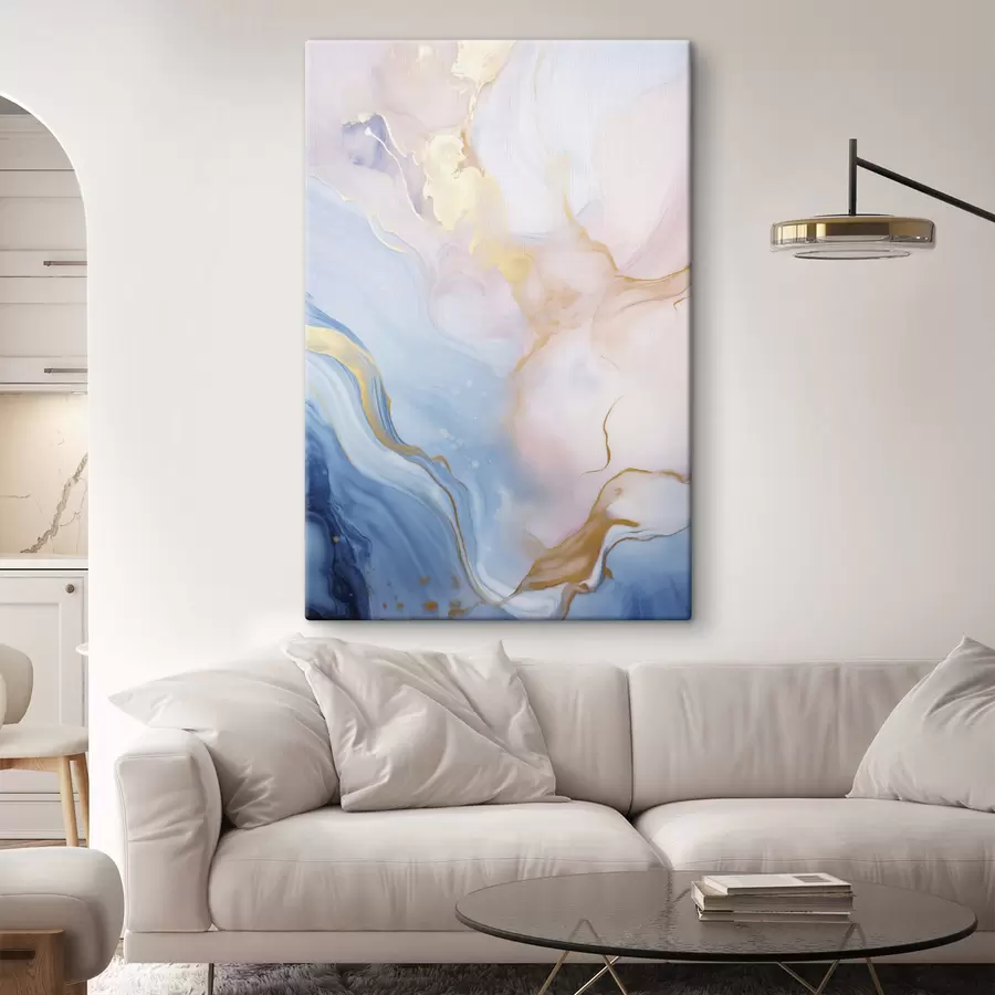 Tablouri Artă fluidă abstractă, cu textură, cu motive învolburate în nuanțe de roz și albastru s48730