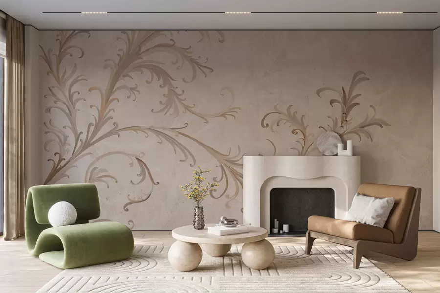 fototapet Decorațiuni vintage pe un perete în stil grunge w05490