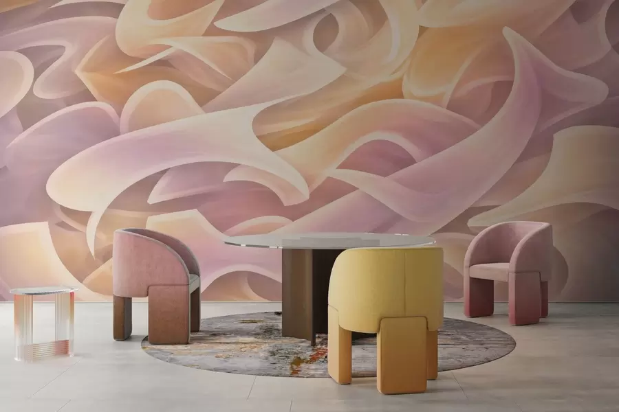 fototapet Linii abstracte care se întrețes w05450