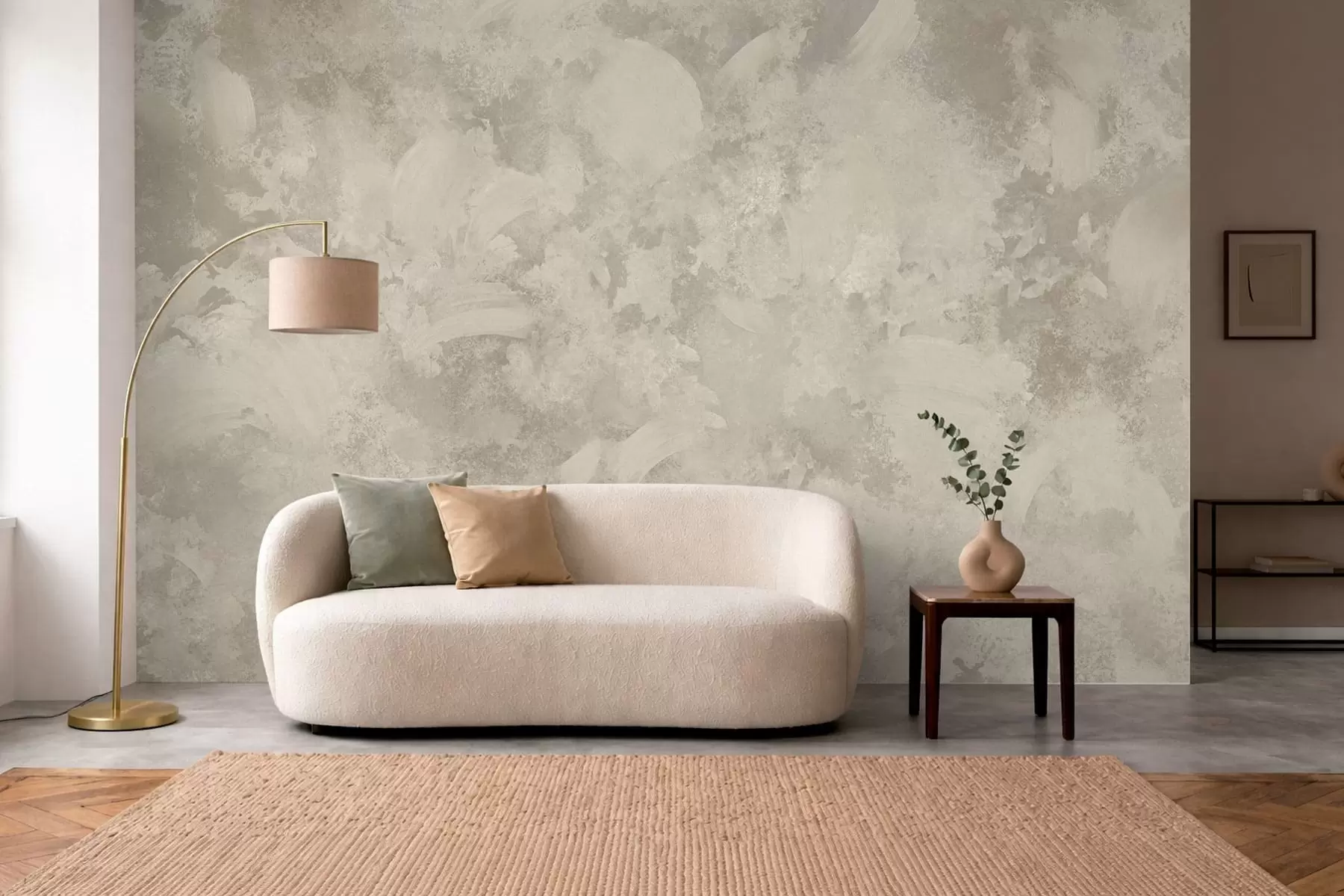 fototapet Textură abstractă minimalistă cu pensule în nuanțe de bej w05160
