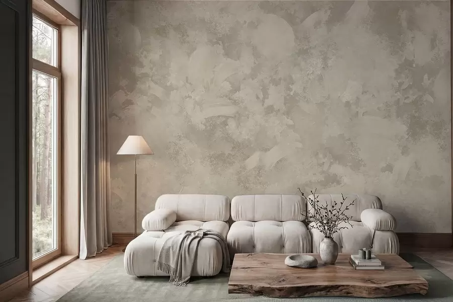 fototapet Textură abstractă minimalistă cu pensule în nuanțe de bej w05160