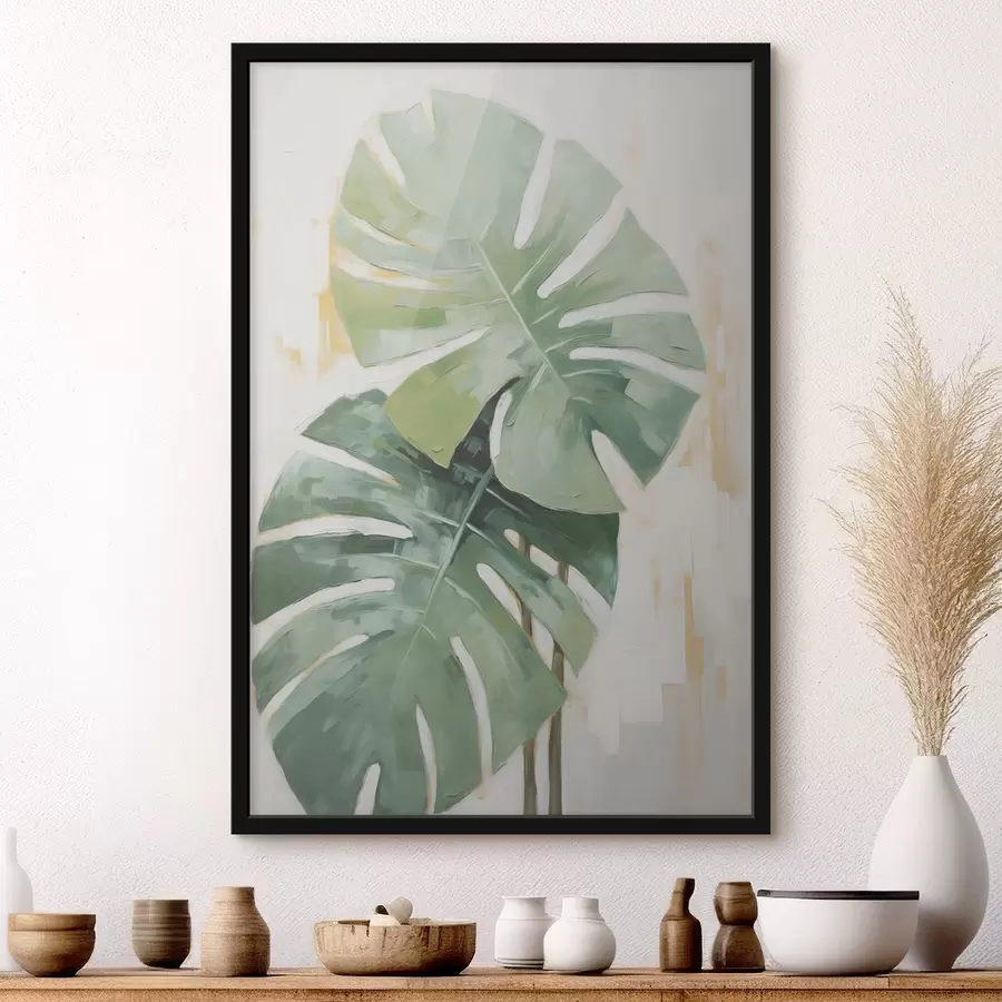 fototapet Pictura imitație frunze tropicale f48763