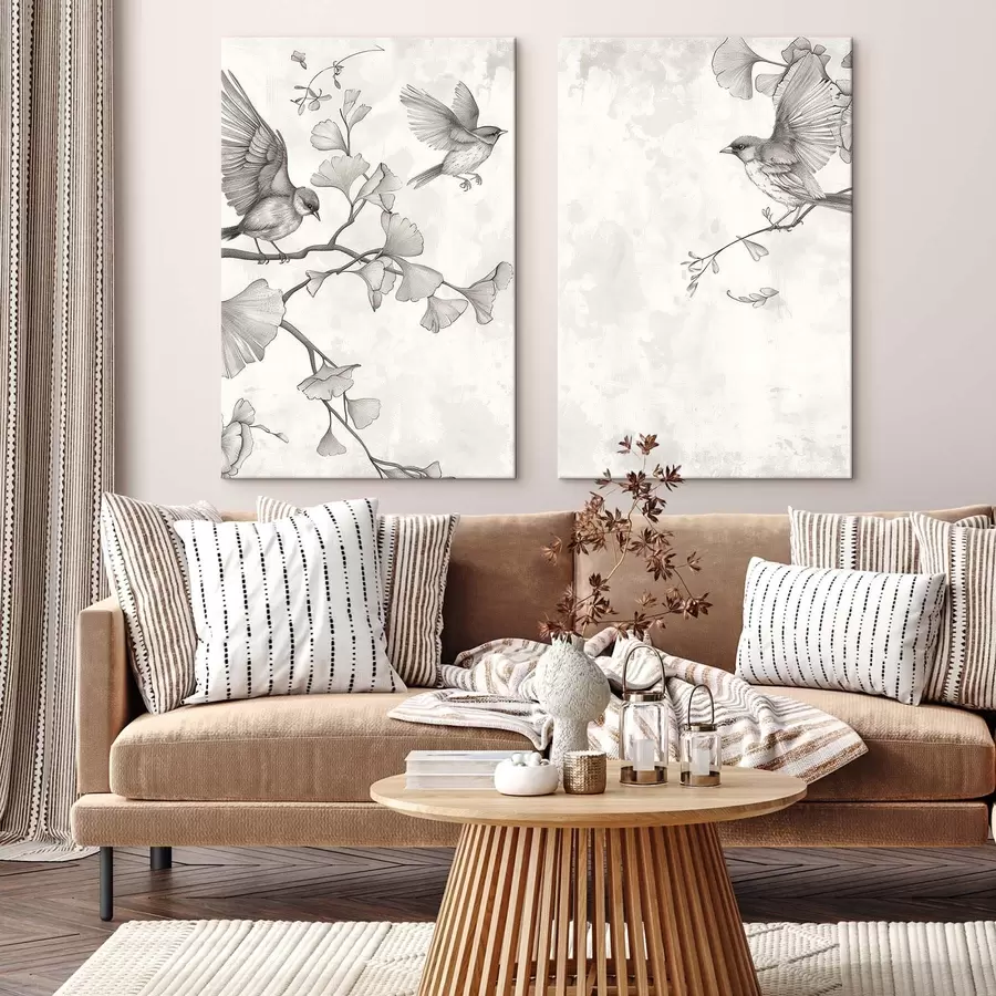 Tablouri Păsări pe ramurile de ginkgo m30380