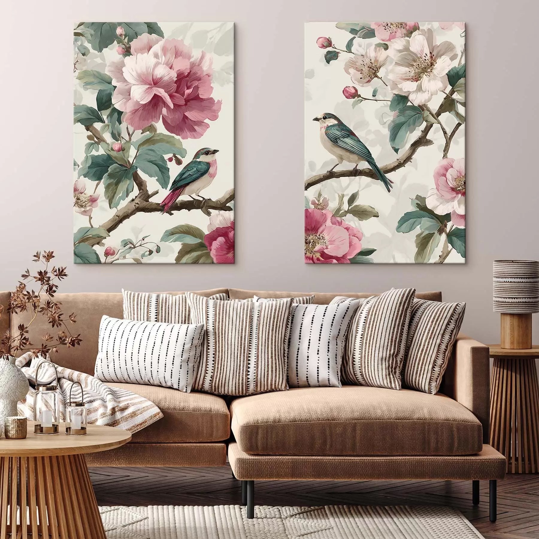 Tablouri Păsări și flori delicate m30384