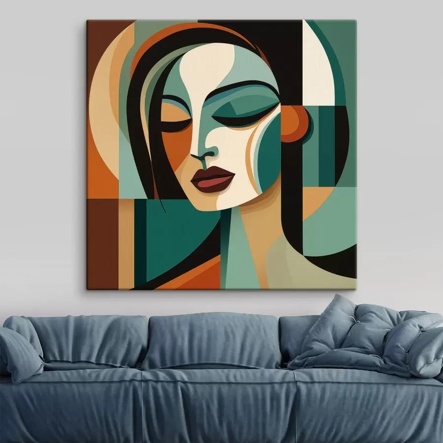 Tablouri Portret feminin în stil geometric s48952