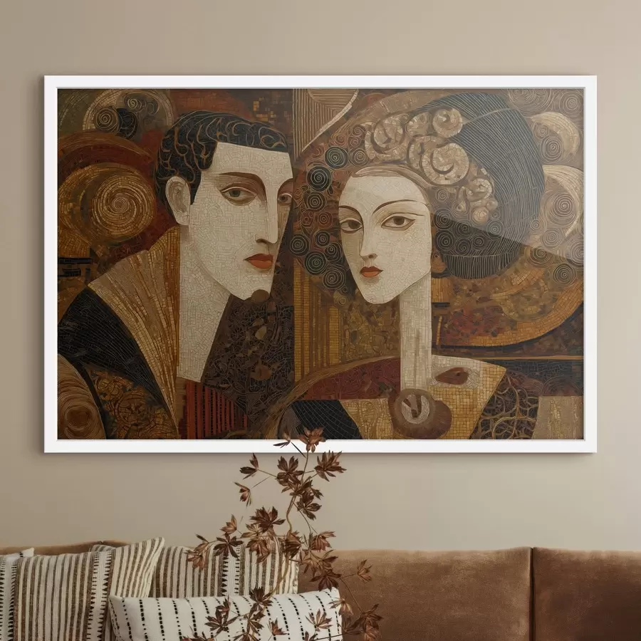 fototapet Cuplu în stil mozaic, portret abstract f48933