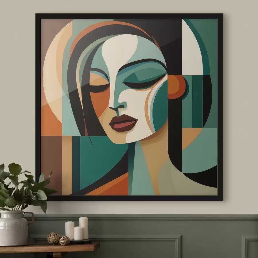 fototapet Portret feminin în stil geometric f48952