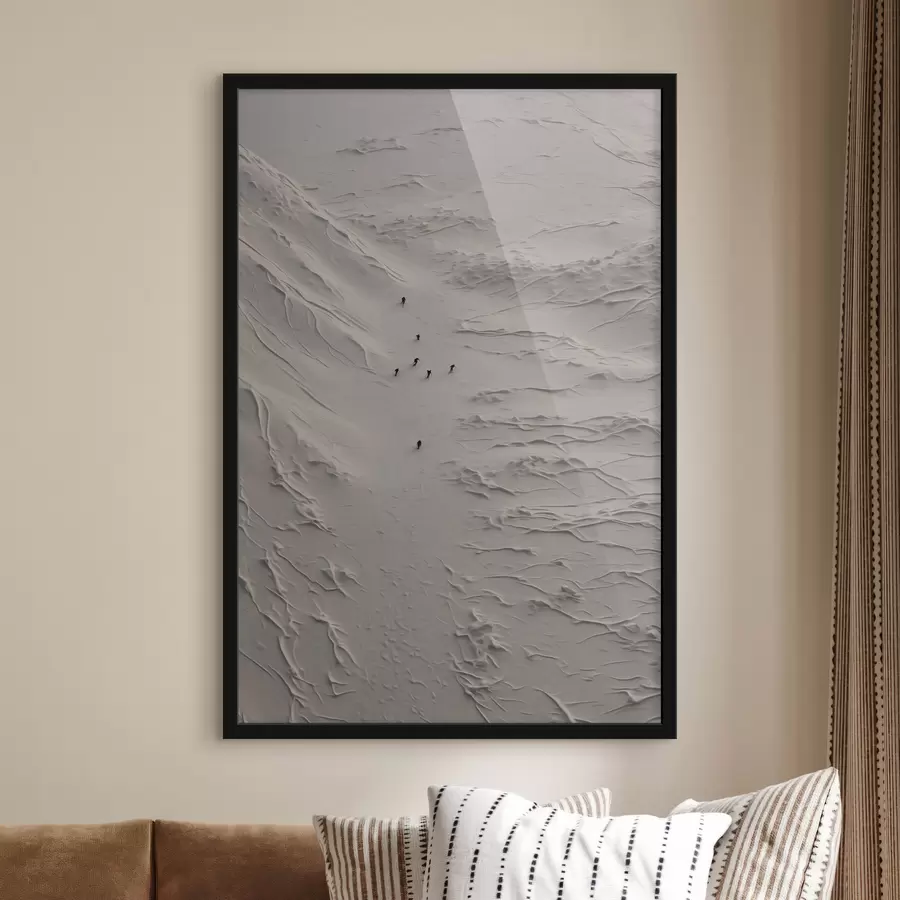 fototapet Siluete minimaliste pe dunele de nisip, privite de sus f48825