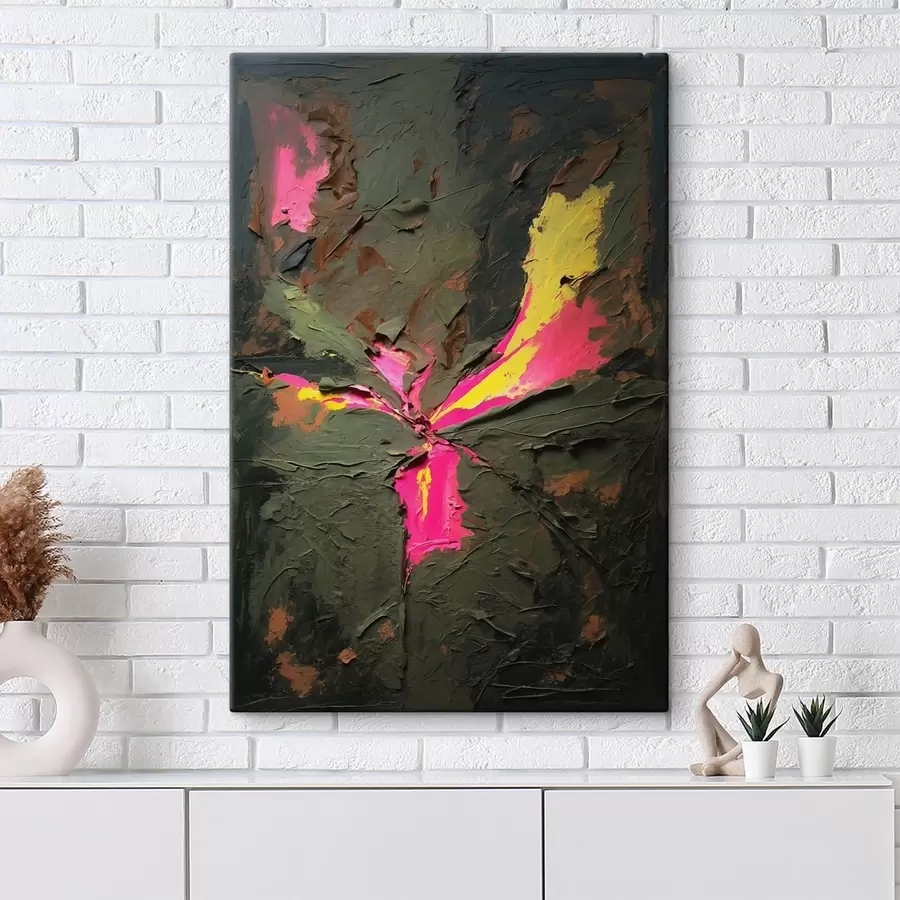 Tablouri Compoziție abstractă cu textură în stil impasto și accente vii s48826