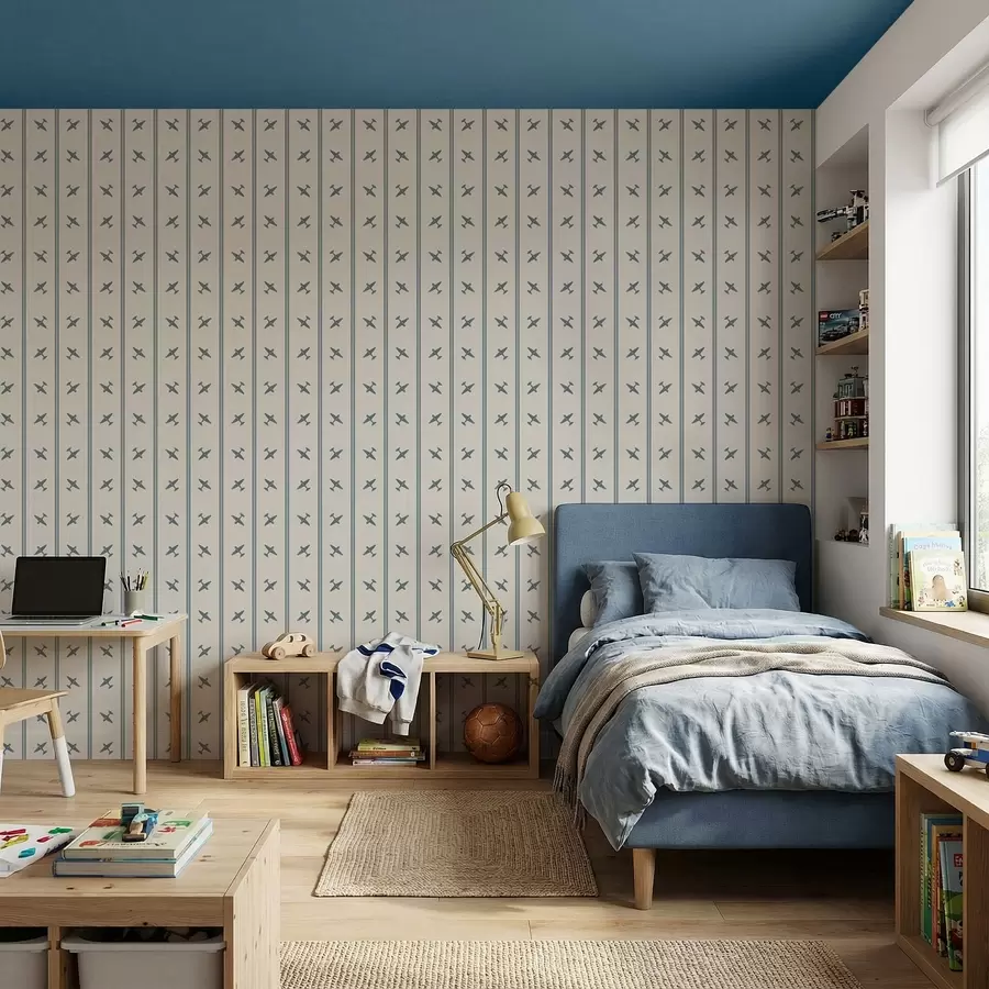 fototapet Avioane cu model în dungi albastre a01170