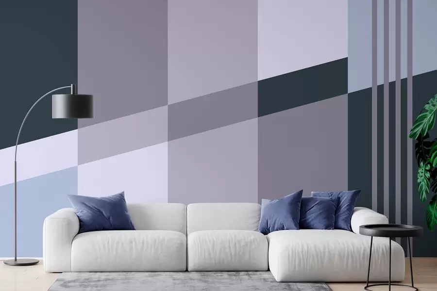 fototapet Modele geometrice discrete, în nuanțe de gri și albastru w05390v1
