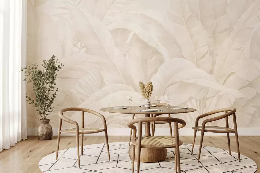 fototapet Frunze tropicale în stil vintage w05518