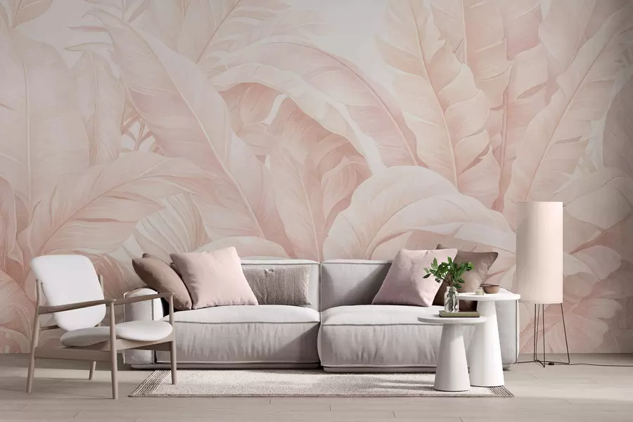 fototapet Frunze tropicale în stil vintage w05518v2