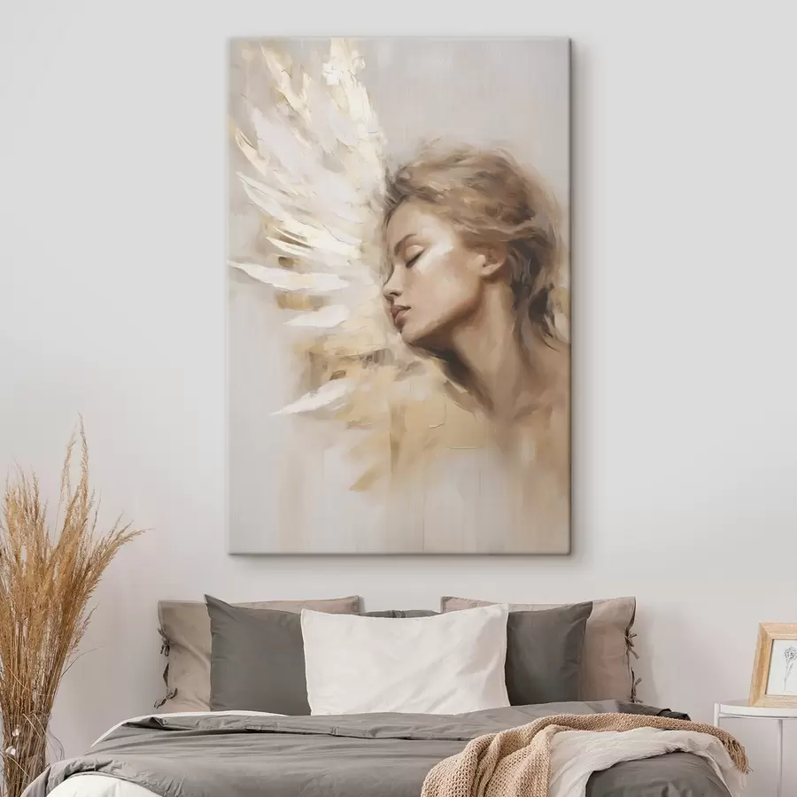Tablouri Portretul unei fete cu o aripă de înger s48979