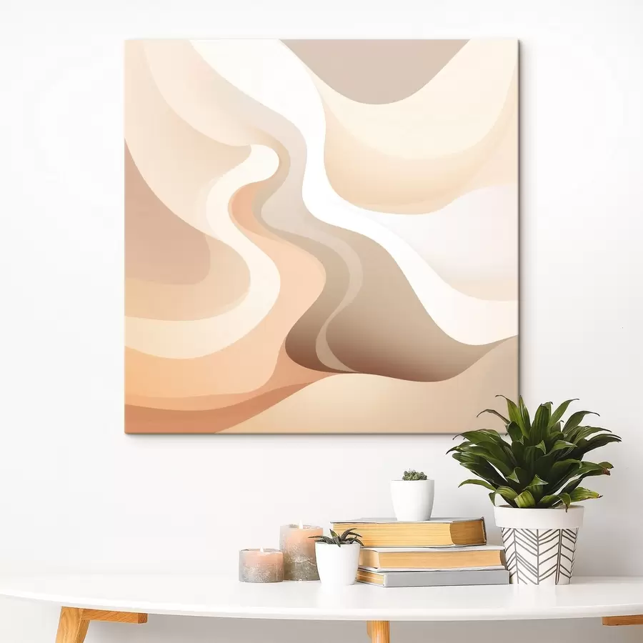 Tablouri Armonia formelor curbe și a nuanțelor crem într-un stil de ilustrație contemporană s48846