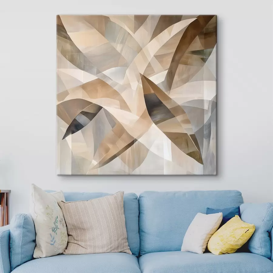 Tablouri Motive vegetale în nuanțe naturale calde, într-un stil artistic de afiș s48847