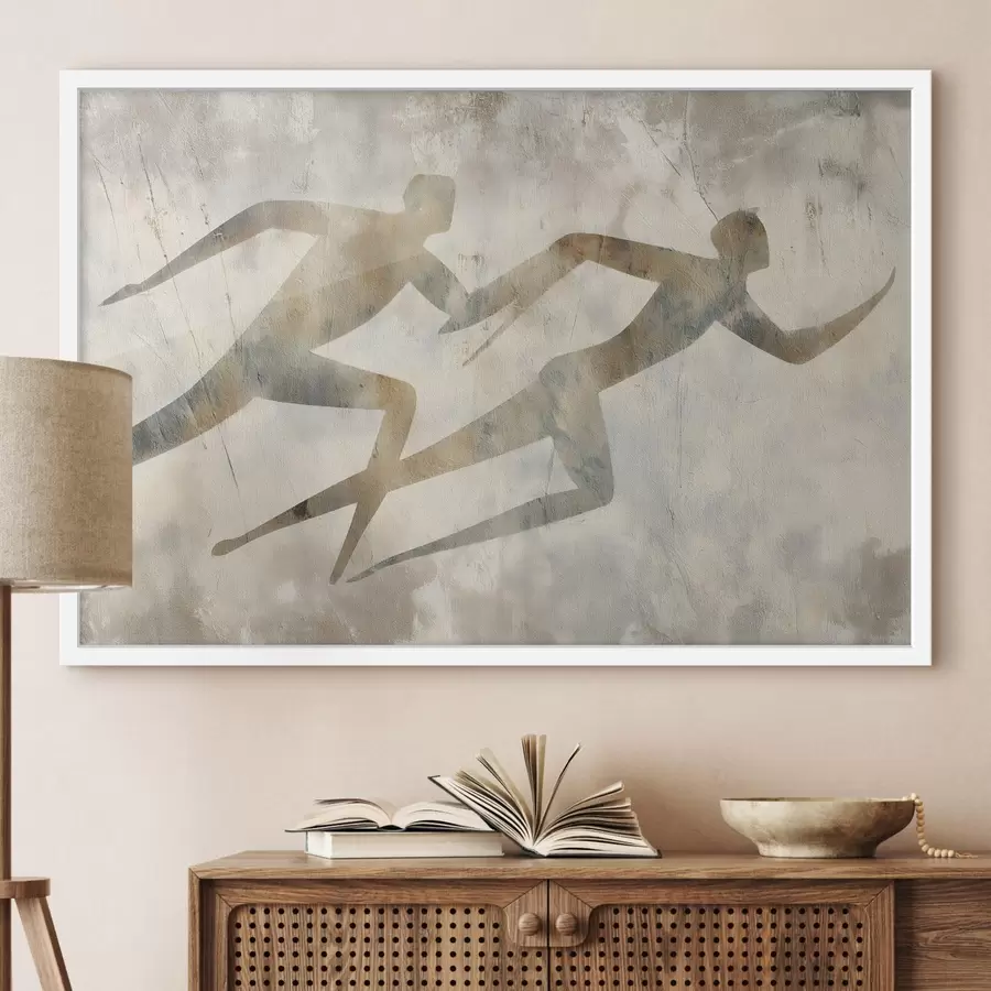 fototapet abstrație cu două siluete în mișcare f49005