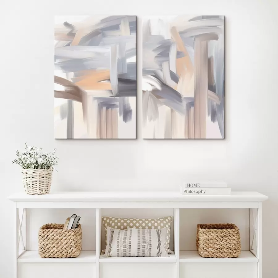 Tablouri un tablou abstract în culori deschise m30434