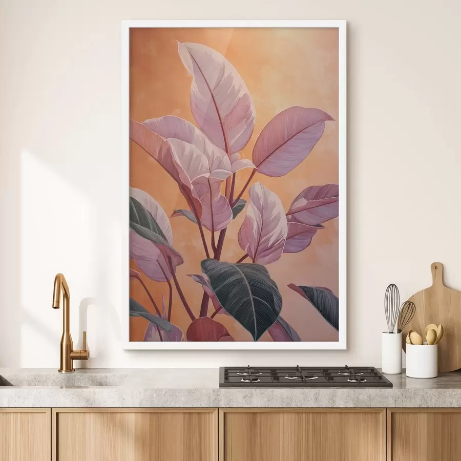 fototapet Planta cu frunze tropicale f49009