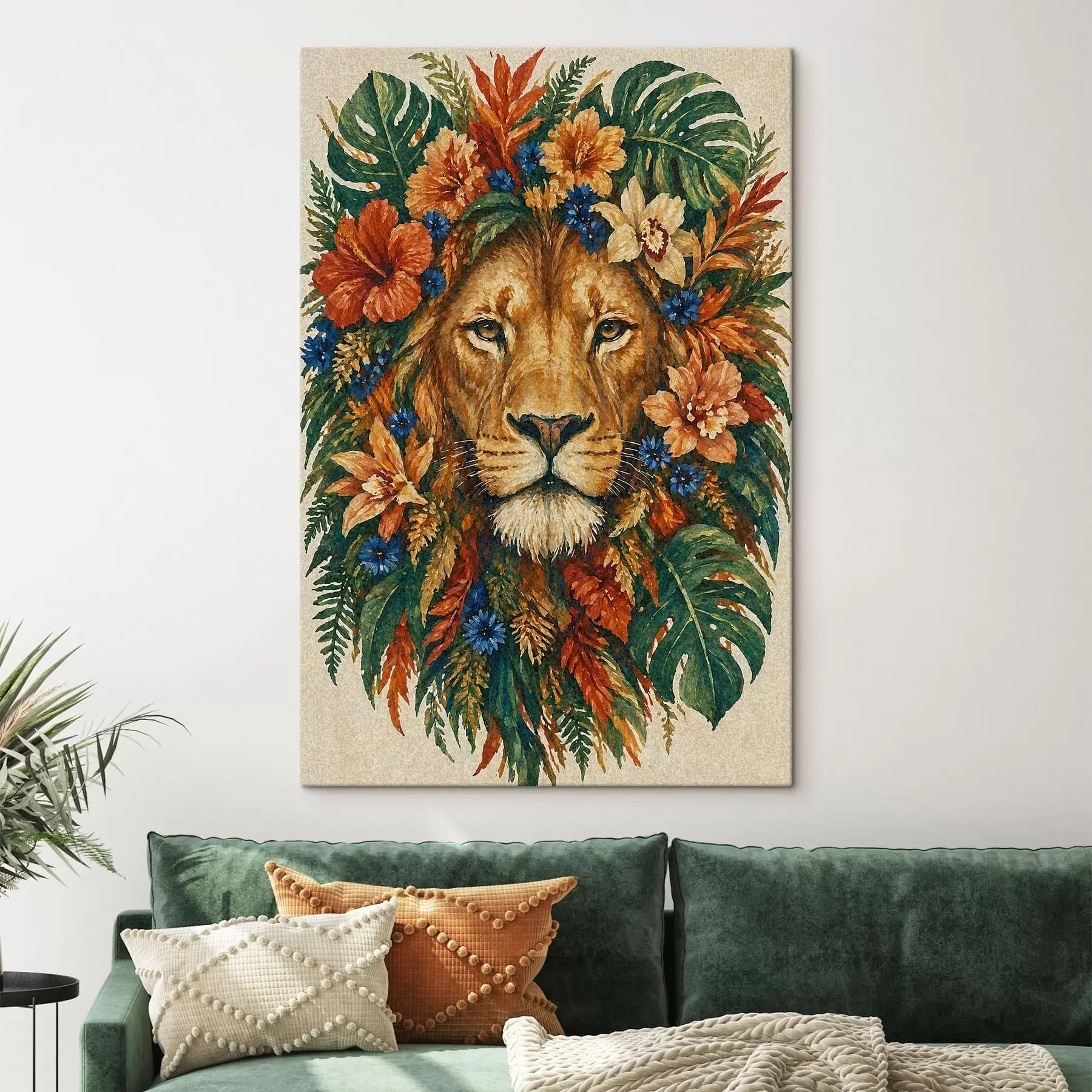 Tablouri Leu cu flori s49037