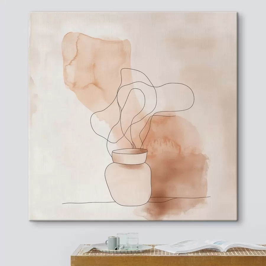 Tablouri O compoziție laconică cu un vas și linii grafice, în stil minimalist s48869