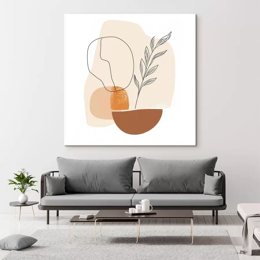 Tablouri Natură moartă cu accente grafice și forme pastelate, în stilul artei contemporane s48872