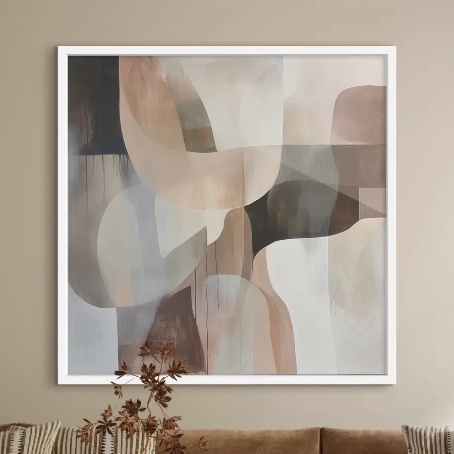 fototapet Compoziție abstractă într-o paletă caldă de nuanțe bej-coral f48859