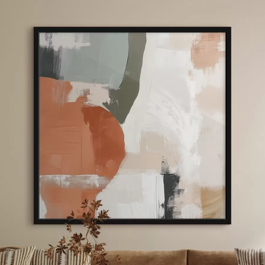 fototapet O combinație de forme geometrice și linii libere într-un stil abstract contemporan f48868