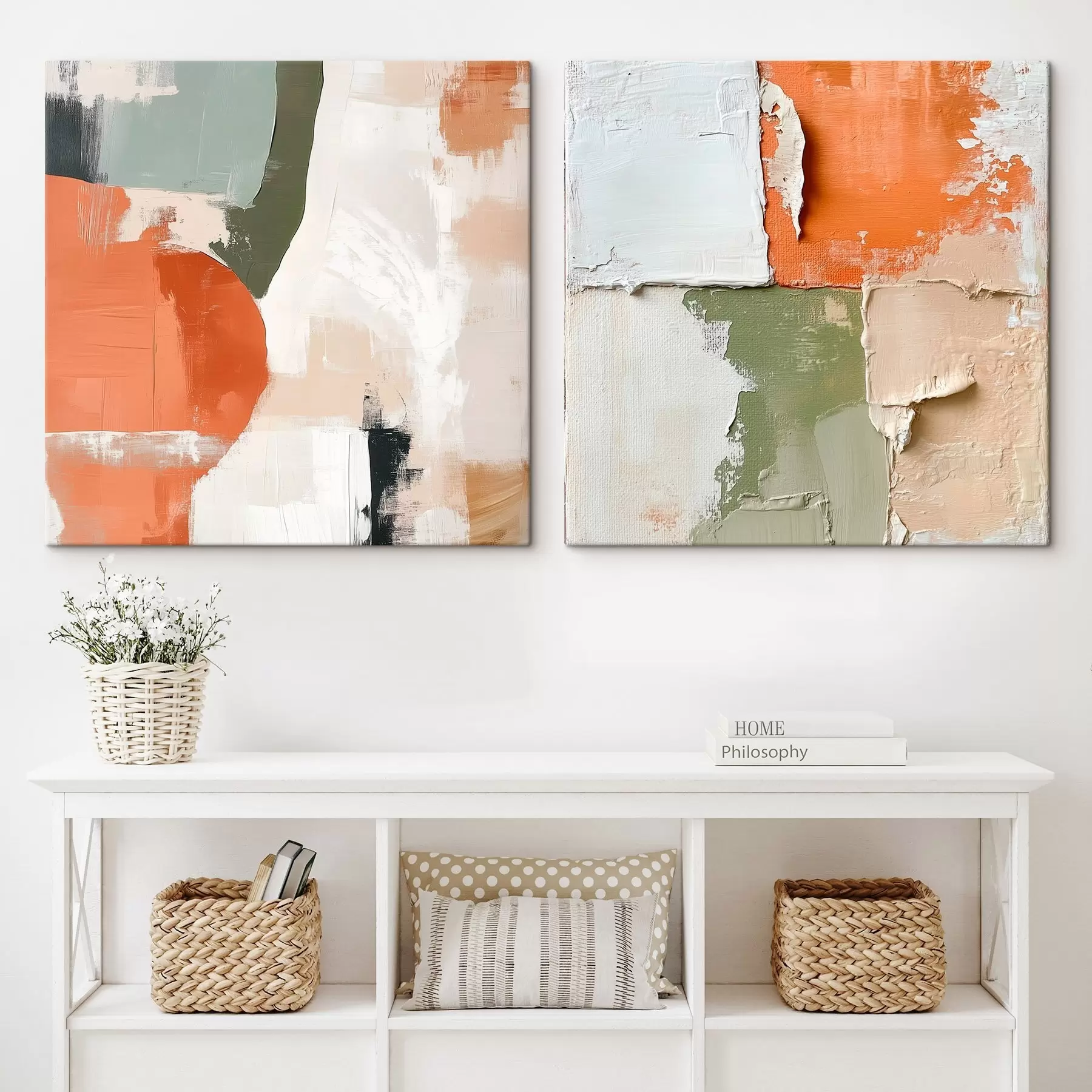 Tablouri Abstracție realizată prin stratificarea vopselei și blocuri de culori contrastante m30360