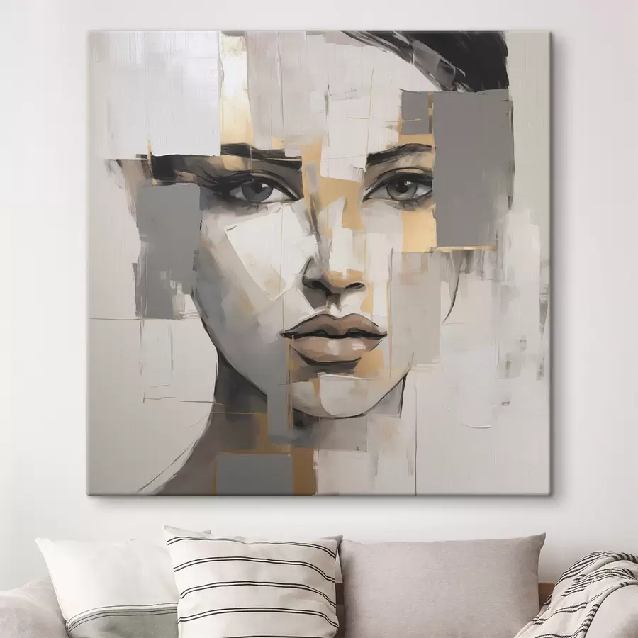 Tablouri Portret feminin abstract, imitație de pictură s49056
